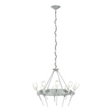 Hubbardton Forge 2023 Vintage Platinum Cast Glass (YC) Echo 10-Light Circular Chandelier