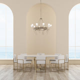 Hubbardton Forge 2023 Soft Gold Cast Glass (YC) Echo 10-Light Circular Chandelier