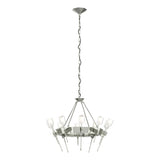 Hubbardton Forge 2023 Sterling Cast Glass (YC) Echo 10-Light Circular Chandelier