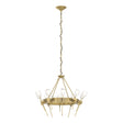 Hubbardton Forge 2023 Modern Brass Cast Glass (YC) Echo 10-Light Circular Chandelier