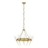 Hubbardton Forge 2023 Modern Brass Cast Glass (YC) Echo 10-Light Circular Chandelier
