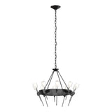 Hubbardton Forge 2023 Ink Cast Glass (YC) Echo 10-Light Circular Chandelier