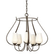 Hubbardton Forge 2012 Bronze Opal Glass (GG) Flora 5 Arm Chandelier