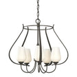 Hubbardton Forge 2012 Dark Smoke Opal Glass (GG) Flora 5 Arm Chandelier