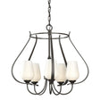 Hubbardton Forge 2012 Oil Rubbed Bronze Opal Glass (GG) Flora 5 Arm Chandelier