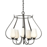 Hubbardton Forge 2012 Oil Rubbed Bronze Opal Glass (GG) Flora 5 Arm Chandelier