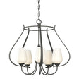 Hubbardton Forge 2012 Natural Iron Opal Glass (GG) Flora 5 Arm Chandelier