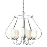 Hubbardton Forge 2012 Vintage Platinum Opal Glass (GG) Flora 5 Arm Chandelier