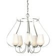 Hubbardton Forge 2012 Sterling Opal Glass (GG) Flora 5 Arm Chandelier
