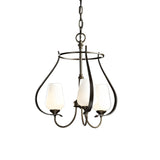 Hubbardton Forge 2013 Bronze Opal Glass (GG) Flora 3 Arm Chandelier