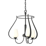 Hubbardton Forge 2013 Black Opal Glass (GG) Flora 3 Arm Chandelier
