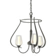 Hubbardton Forge 2013 Natural Iron Seeded Glass with Opal Diffuser (ZS) Flora 3 Arm Chandelier