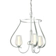 Hubbardton Forge 2013 Vintage Platinum Seeded Glass with Opal Diffuser (ZS) Flora 3 Arm Chandelier