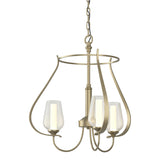 Hubbardton Forge 2013 Soft Gold Seeded Glass with Opal Diffuser (ZS) Flora 3 Arm Chandelier