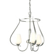 Hubbardton Forge 2013 Sterling Opal Glass (GG) Flora 3 Arm Chandelier