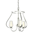 Hubbardton Forge 2013 Sterling Seeded Glass with Opal Diffuser (ZS) Flora 3 Arm Chandelier