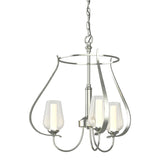 Hubbardton Forge 2013 Sterling Seeded Glass with Opal Diffuser (ZS) Flora 3 Arm Chandelier