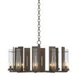 Hubbardton Forge 2014 Bronze Seeded Clear Glass (II) New Town 10 Arm Chandelier