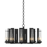 Hubbardton Forge 2014 Black Seeded Clear Glass (II) New Town 10 Arm Chandelier