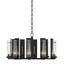 Hubbardton Forge 2014 Black Seeded Clear Glass (II) New Town 10 Arm Chandelier