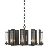 Hubbardton Forge 2014 Oil Rubbed Bronze Seeded Clear Glass (II) New Town 10 Arm Chandelier