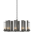Hubbardton Forge 2014 Natural Iron Seeded Clear Glass (II) New Town 10 Arm Chandelier