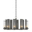 Hubbardton Forge 2014 Natural Iron Seeded Clear Glass (II) New Town 10 Arm Chandelier