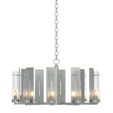 Hubbardton Forge 2014 Vintage Platinum Seeded Clear Glass (II) New Town 10 Arm Chandelier