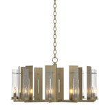 Hubbardton Forge 2014 Soft Gold Seeded Clear Glass (II) New Town 10 Arm Chandelier
