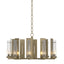 Hubbardton Forge 2014 Soft Gold Seeded Clear Glass (II) New Town 10 Arm Chandelier