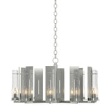 Hubbardton Forge 2014 Sterling Seeded Clear Glass (II) New Town 10 Arm Chandelier