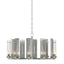 Hubbardton Forge 2014 Sterling Seeded Clear Glass (II) New Town 10 Arm Chandelier