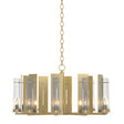 Hubbardton Forge 2014 Modern Brass Seeded Clear Glass (II) New Town 10 Arm Chandelier