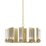 Hubbardton Forge 2014 Modern Brass Seeded Clear Glass (II) New Town 10 Arm Chandelier