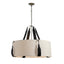 Hubbardton Forge 2021 Polished Nickel Black Leather Flax Shade (SE) Saratoga Large Pendant