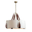Hubbardton Forge 2021 Antique Brass British Brown Leather Natural Anna Shade (SF) Saratoga Large Pendant