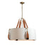 Hubbardton Forge 2021 Antique Brass Chestnut Leather Natural Anna Shade (SF) Saratoga Large Pendant