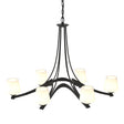 Hubbardton Forge 2010 Black Opal Glass (GG) Oval Ribbon 6 Arm Chandelier