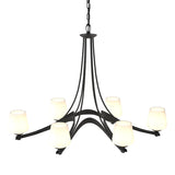 Hubbardton Forge 2010 Black Opal Glass (GG) Oval Ribbon 6 Arm Chandelier