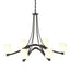 Hubbardton Forge 2010 Natural Iron Opal Glass (GG) Oval Ribbon 6 Arm Chandelier