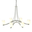 Hubbardton Forge 2010 Vintage Platinum Opal Glass (GG) Oval Ribbon 6 Arm Chandelier