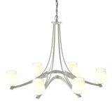 Hubbardton Forge 2010 Vintage Platinum Opal Glass (GG) Oval Ribbon 6 Arm Chandelier