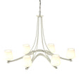 Hubbardton Forge 2010 Sterling Opal Glass (GG) Oval Ribbon 6 Arm Chandelier