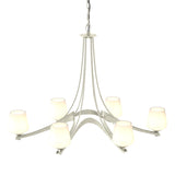 Hubbardton Forge 2010 Sterling Opal Glass (GG) Oval Ribbon 6 Arm Chandelier