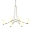 Hubbardton Forge 2010 Sterling Opal Glass (GG) Oval Ribbon 6 Arm Chandelier