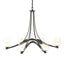 Hubbardton Forge 2010 Oil Rubbed Bronze Clear Glass with Opal Diffuser (ZU) Oval Ribbon 6 Arm Chandelier