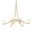 Hubbardton Forge 2010 Modern Brass Clear Glass with Opal Diffuser (ZU) Oval Ribbon 6 Arm Chandelier