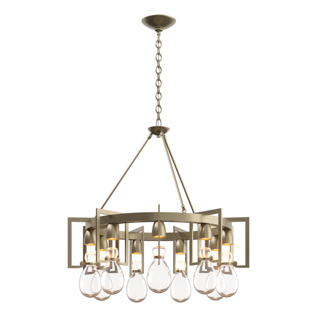 Hubbardton Forge 2019 Soft Gold Clear Glass (ZM) Apothecary Circular Chandelier