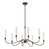 Hubbardton Forge 2019 Bronze Brass Clear Glass (ZM) Grace 8-Arm Chandelier
