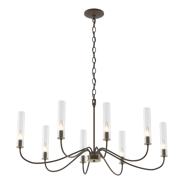 Hubbardton Forge 2019 Bronze Brass Clear Glass (ZM) Grace 8-Arm Chandelier